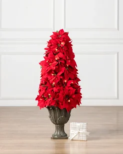 Clearance Outdoor Lit Poinsettia Celebration Foliage 18 - 24 Inch|26 - 28 Inch
