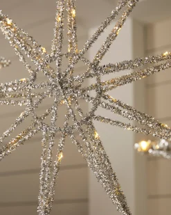 Hot Outdoor Lit Tinsel Stars Outdoor Lights