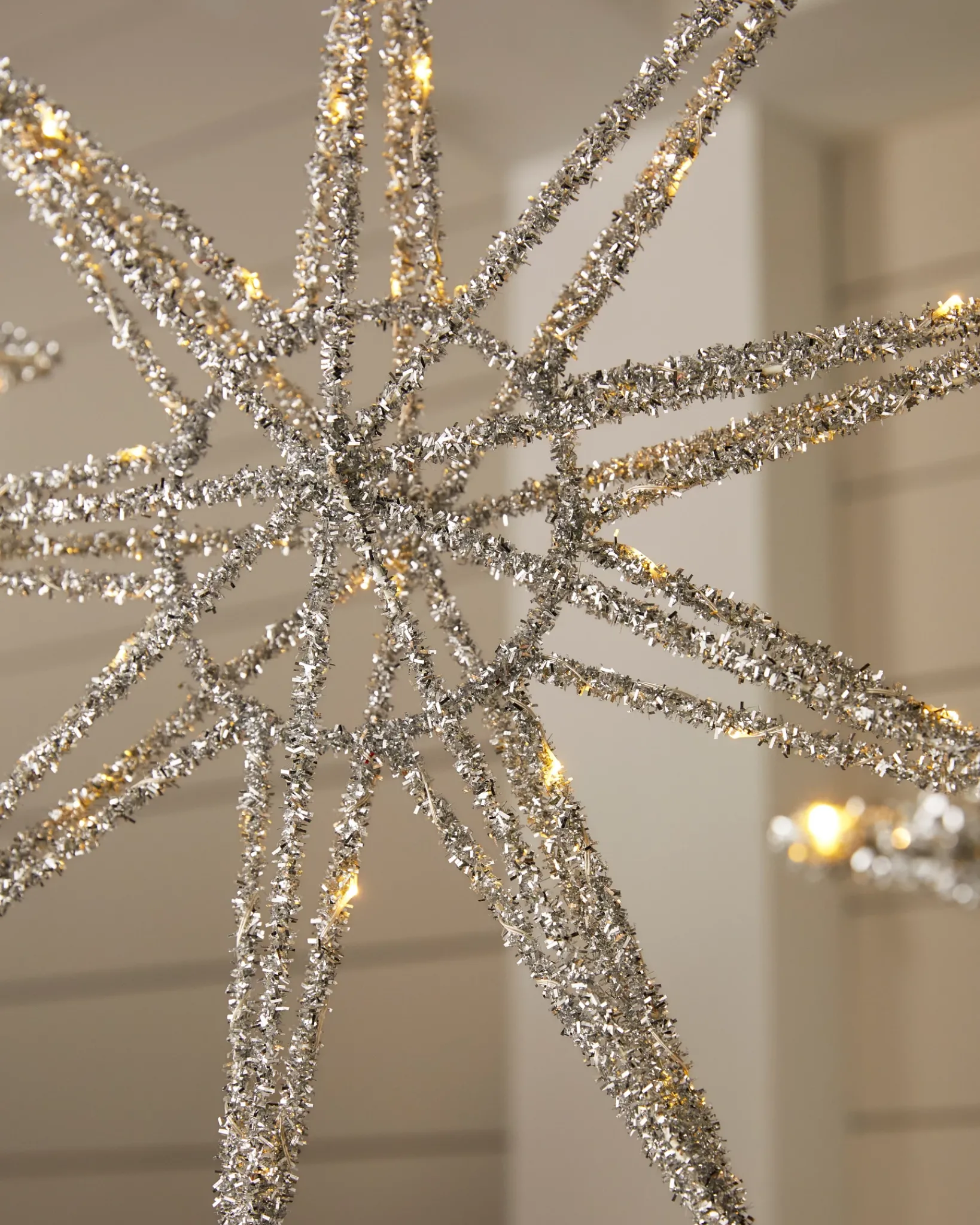 Hot Outdoor Lit Tinsel Stars Outdoor Lights