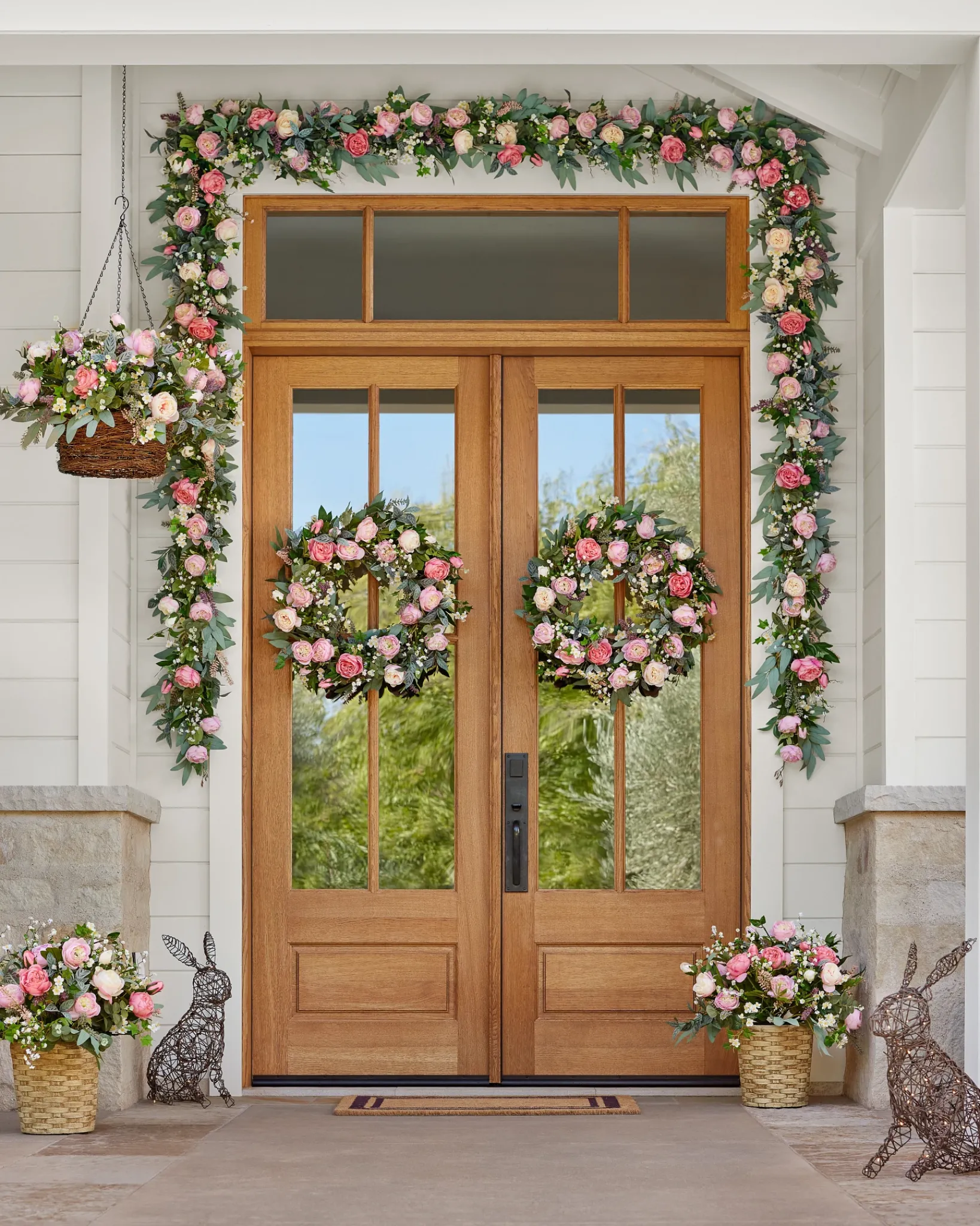 Hot Outdoor Provence Rose Foliage Wreaths|Garlands