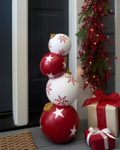 New Outdoor Stacked Christmas Ornaments Yard Decorations