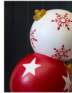 New Outdoor Stacked Christmas Ornaments Yard Decorations