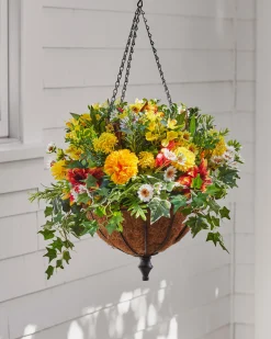 Hot Outdoor Sunrise Dahlia Foliage Garlands|Swags & Hanging Baskets