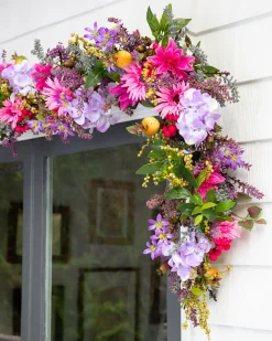 Hot Outdoor Vibrant Summer Bloom Foliage Wreaths|Garlands
