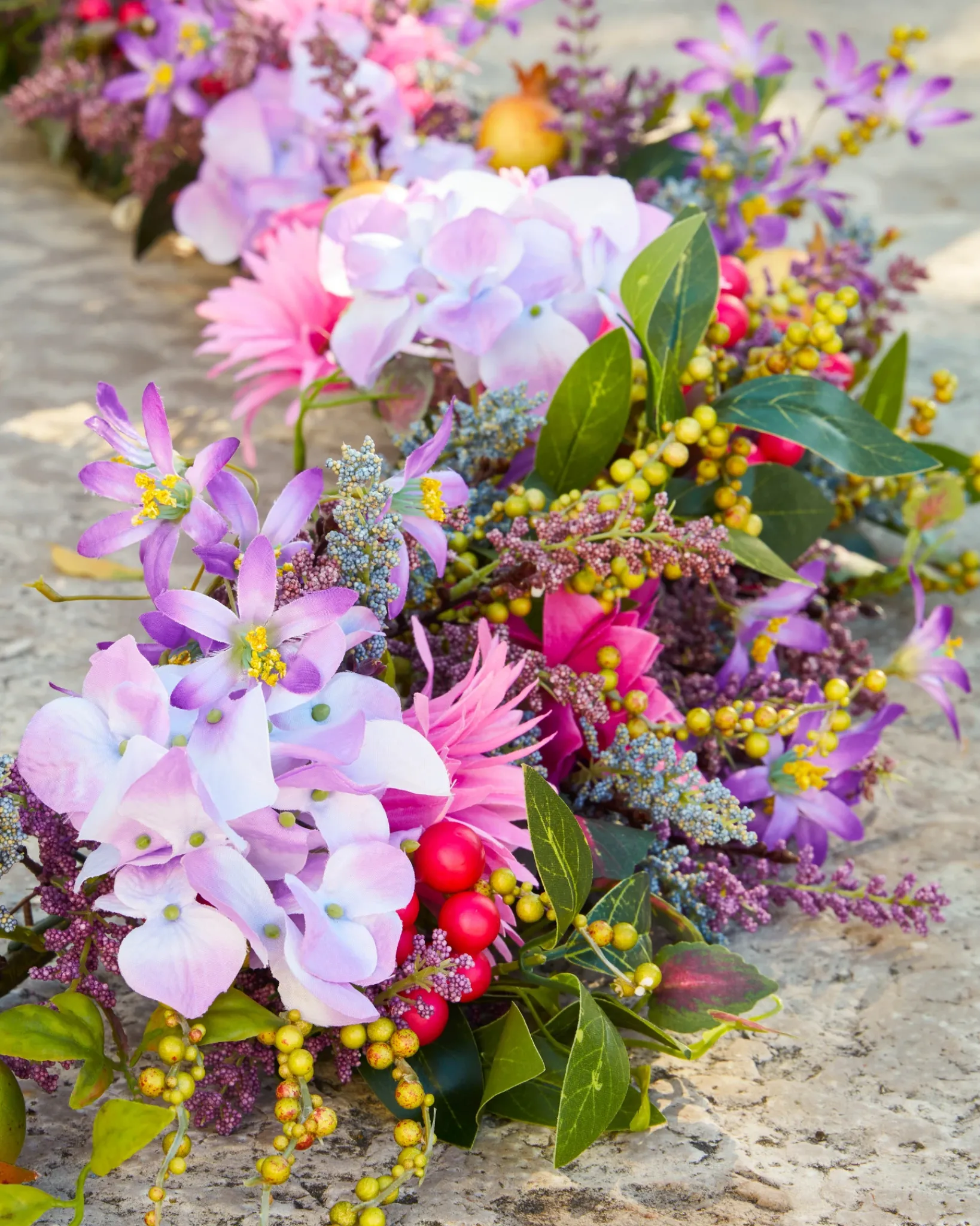 Hot Outdoor Vibrant Summer Bloom Foliage Wreaths|Garlands