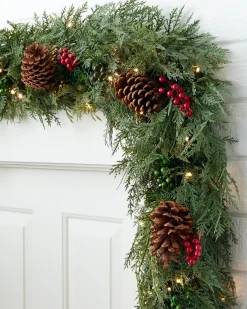 New Outdoor Winter Evergreen Foliage 18 - 24 Inch|Pre-Lit