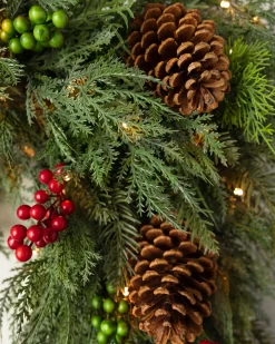 New Outdoor Winter Evergreen Foliage 18 - 24 Inch|Pre-Lit