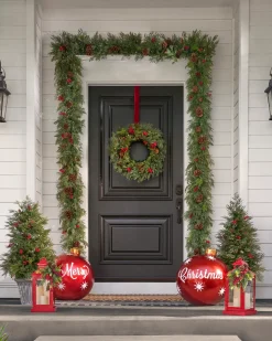 New Outdoor Winter Evergreen Foliage 18 - 24 Inch|Pre-Lit