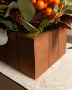 Hot Persimmon & Pinecone Foliage Garlands|Topiaries & Potted Flowers