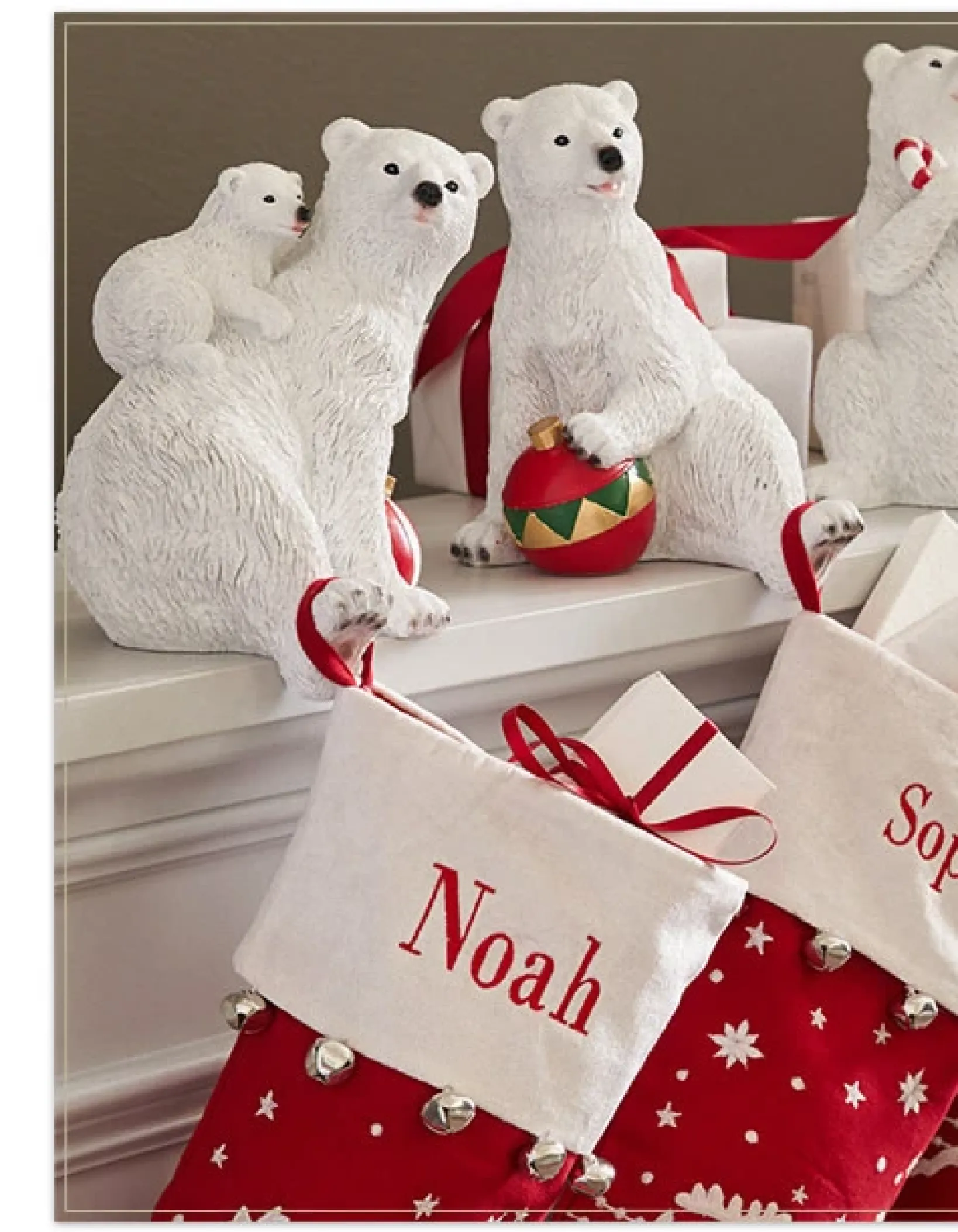 New Polar Bear Family Christmas Stocking Holders Stockings & Holders