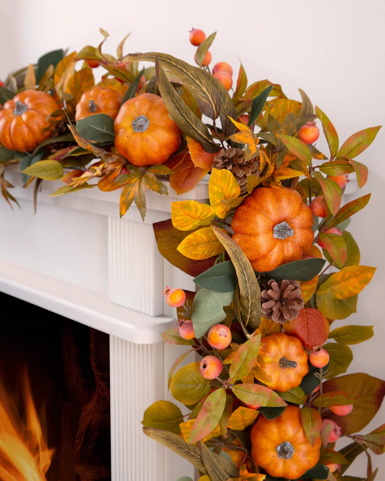 Hot Pumpkin & Eucalyptus Foliage Garlands