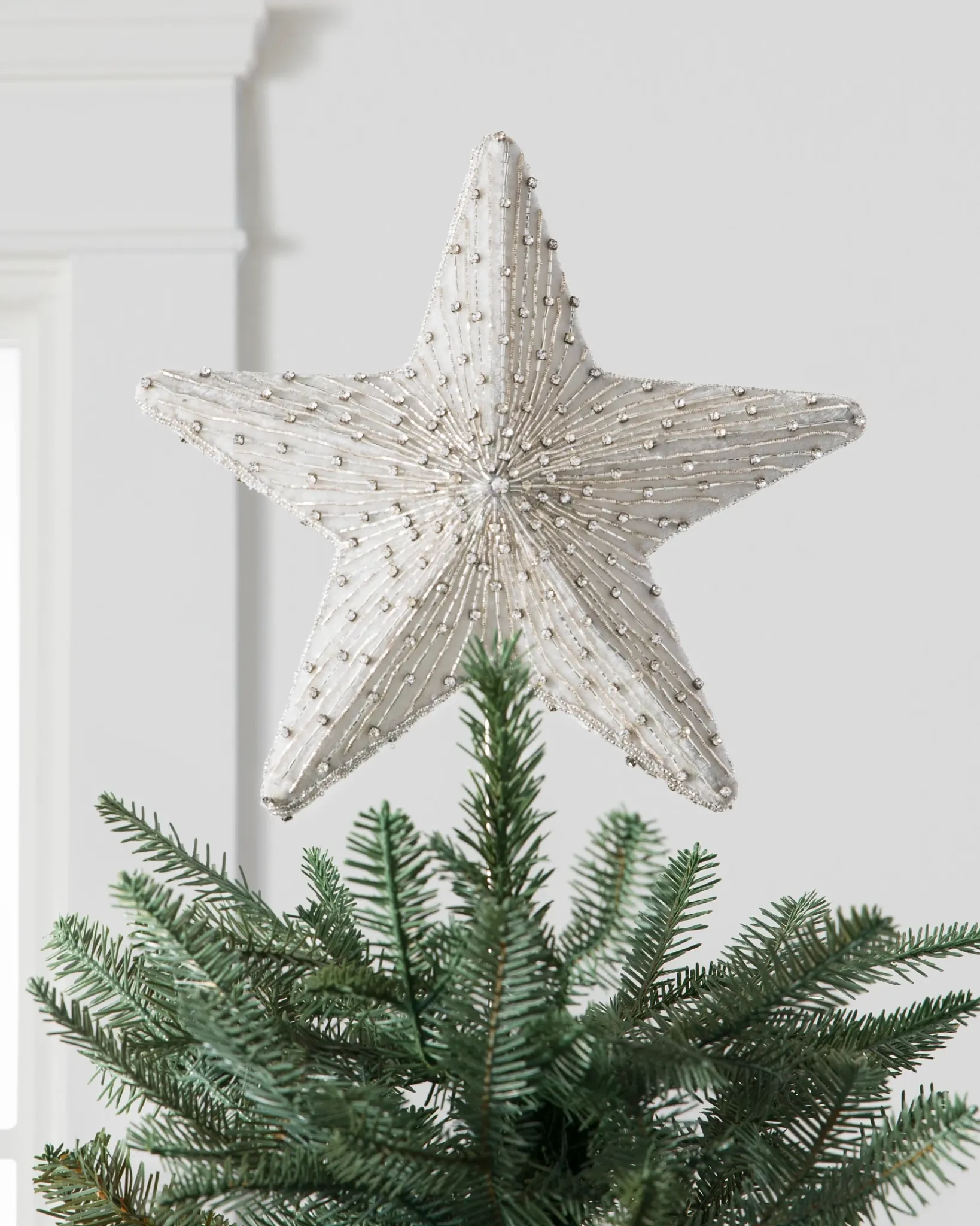 Hot Radiant Star Beaded Christmas Tree Topper Toppers