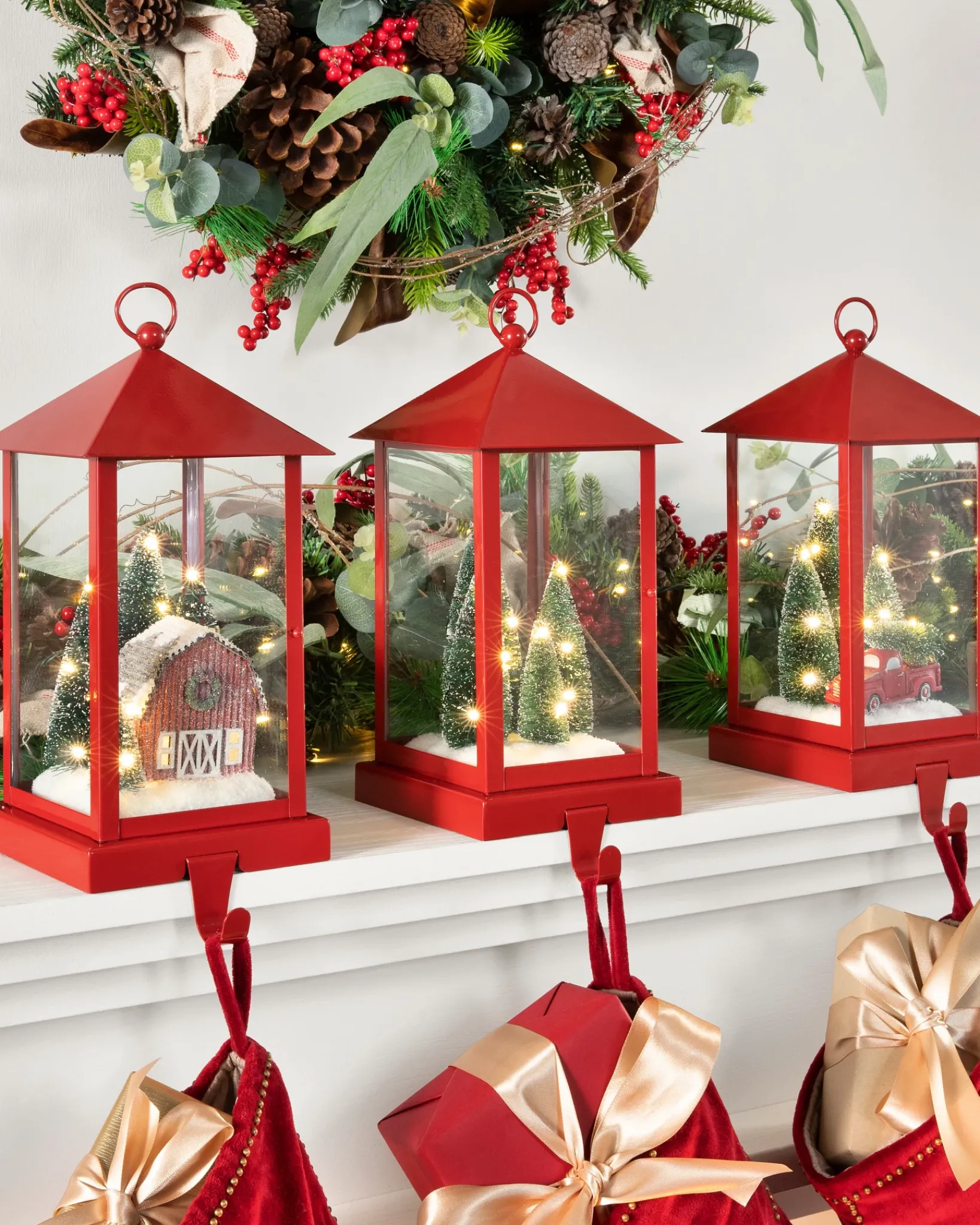 Red Lantern Christmas Stocking Holders Stockings & Holders