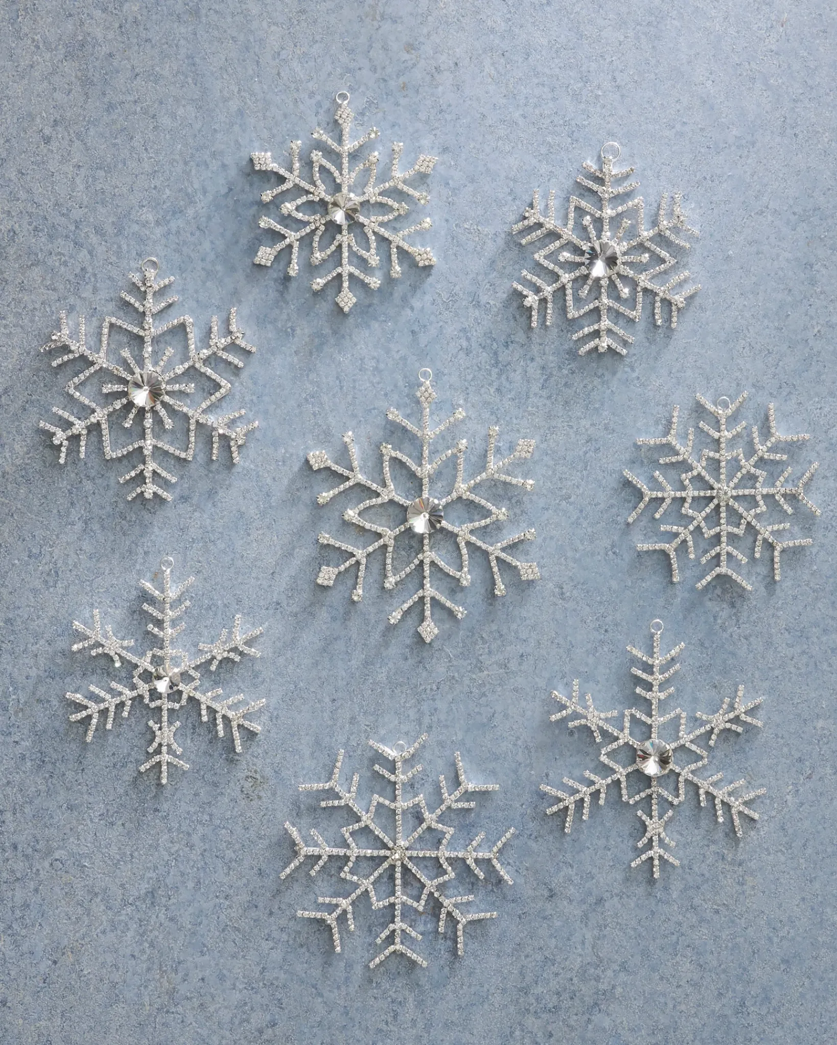 Clearance Rhinestone Snowflake Ornament Set Ornaments