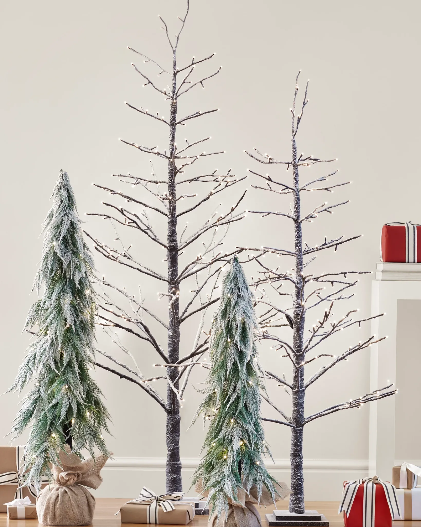 Clearance Snowfall Downswept Tabletop Trees Tabletop & Accent Trees