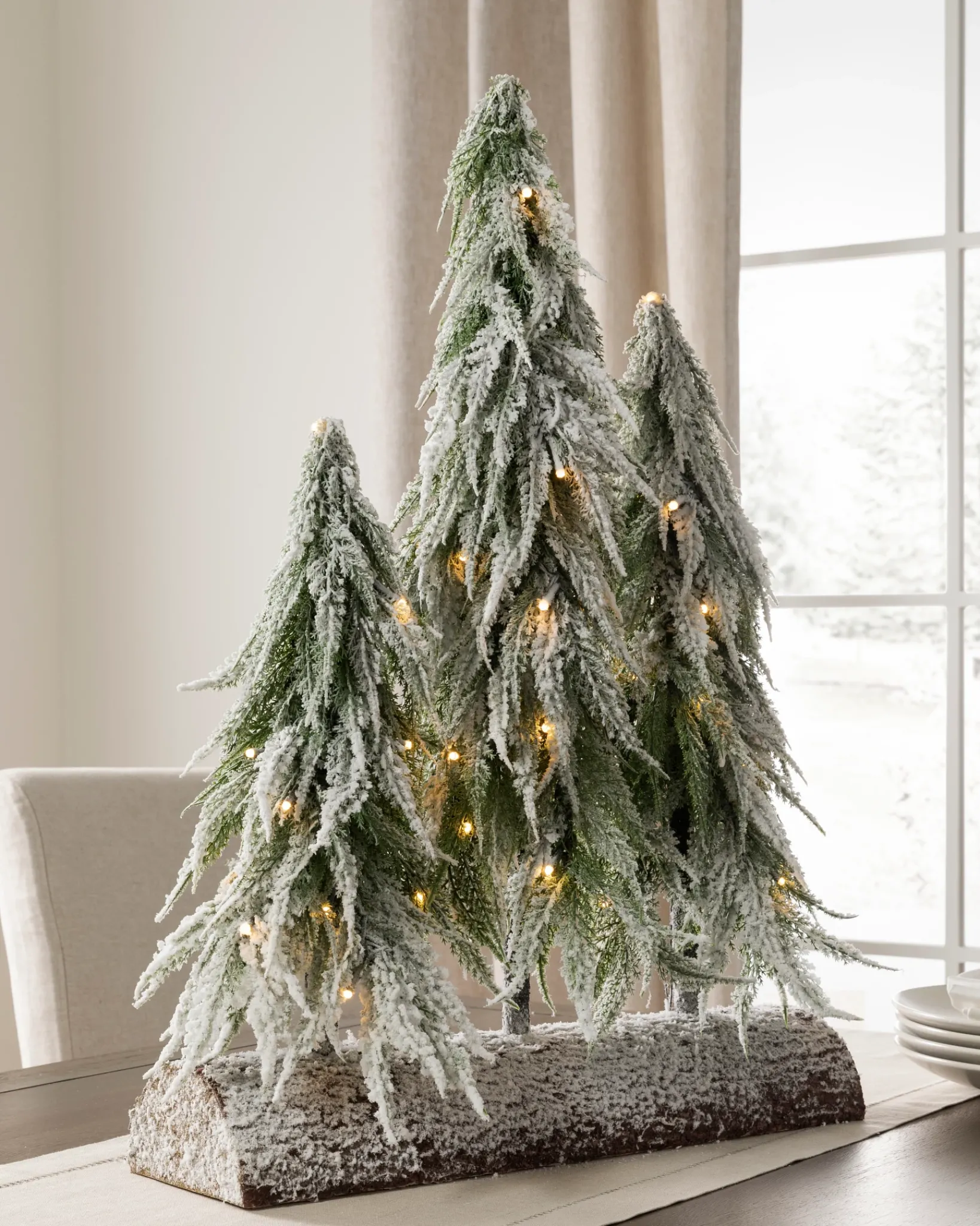 Clearance Snowfall Downswept Tabletop Trees Tabletop & Accent Trees