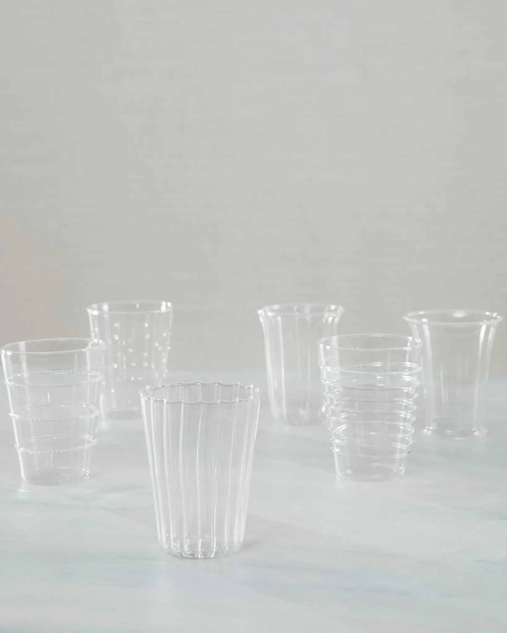 Stipple & Stripe Glassware Platters & Drinkware
