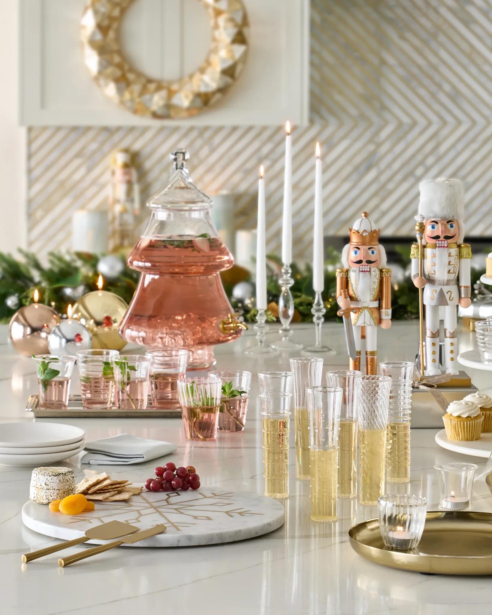 Stipple & Stripe Glassware Platters & Drinkware