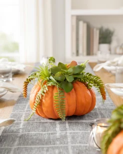 New Succulent Harvest Pumpkin Foliage Topiaries & Potted Flowers|Swags & Hanging Baskets