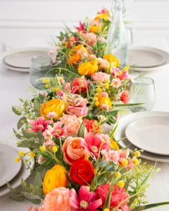 Hot Sunrise Blooms Foliage Wreaths|Garlands