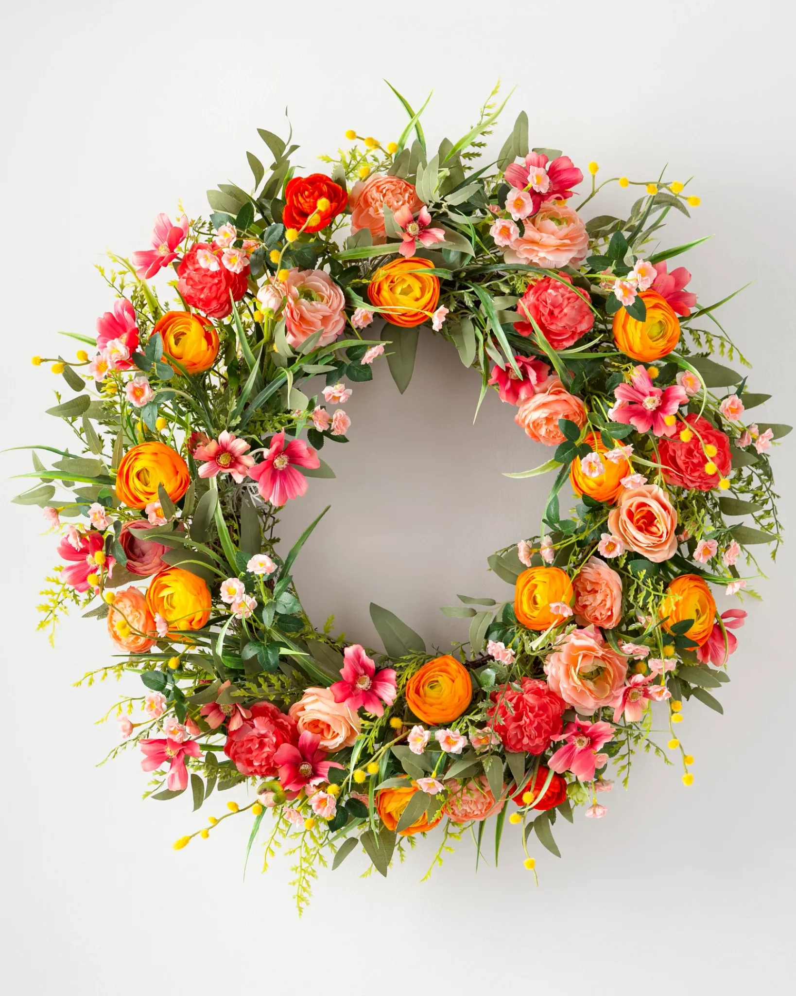 Hot Sunrise Blooms Foliage Wreaths|Garlands