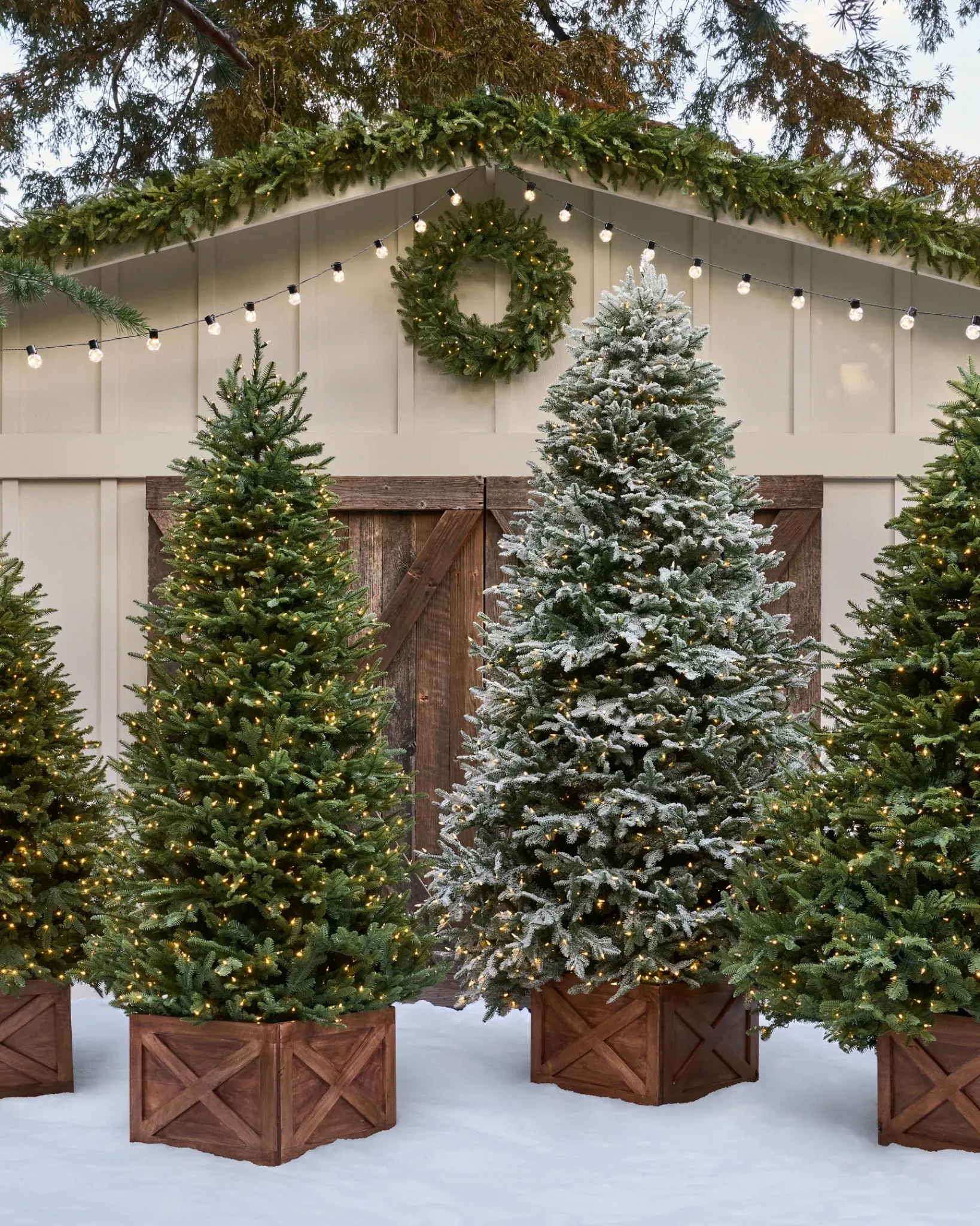 Discount Wooden Crate Christmas Tree Collars Skirts & Collars