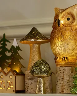 Outlet Woodland Glass Mushrooms Decorative Accents
