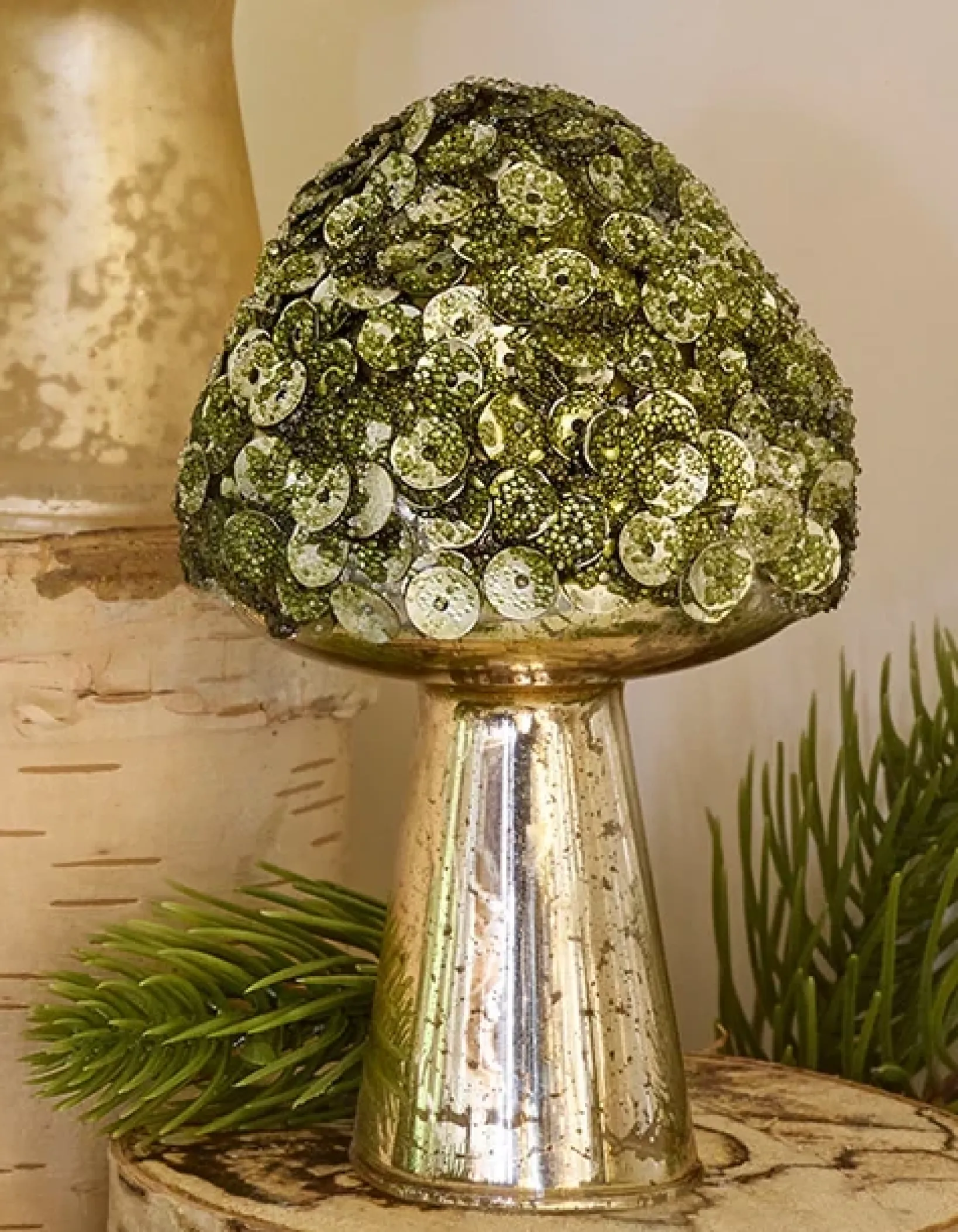 Outlet Woodland Glass Mushrooms Decorative Accents